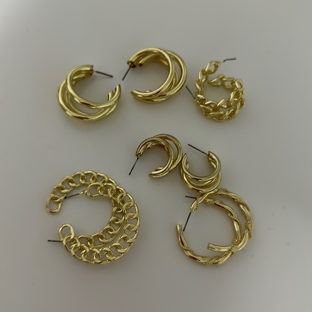 gold plated earring bundle
